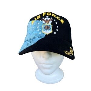 Air Force Embroidered Baseball Cap Adjustable Size Black Blue Yellow